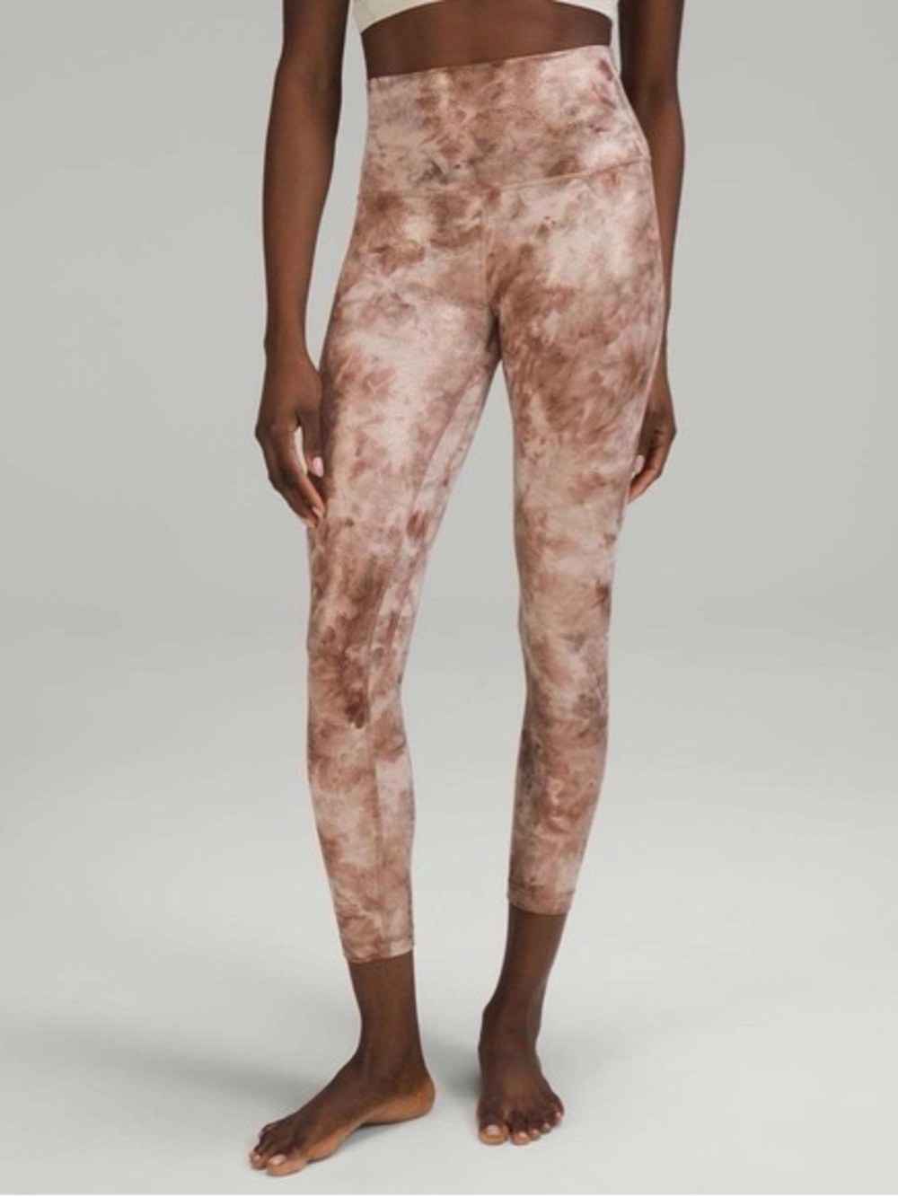 lululemon athletica wunder under pinkish brown Tie-Dye Leggings, size 6